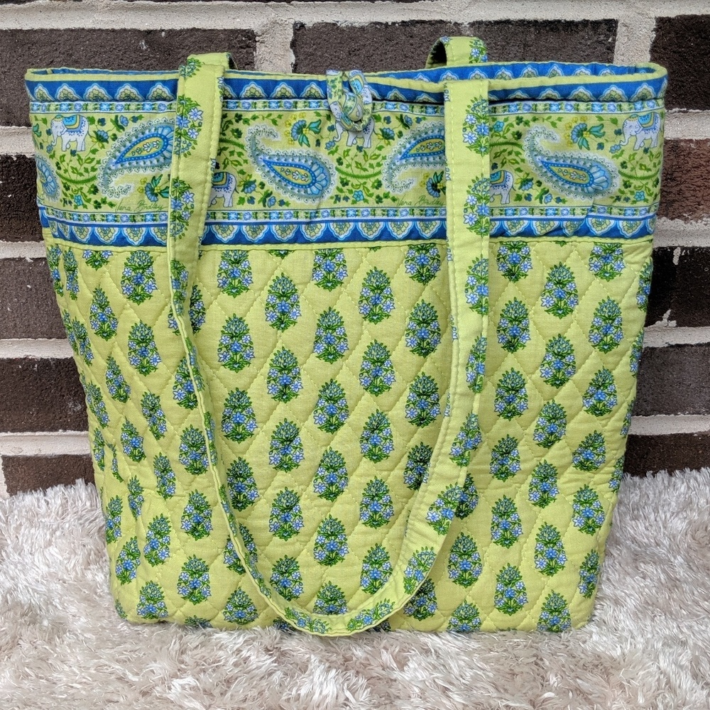 Vera Bradley Green Paisley/Elephant Tote Bag